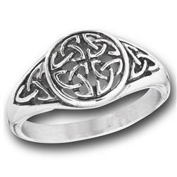 Stainless Steel Celtic Weave Trinity Knot Ring - A Little Irish Too