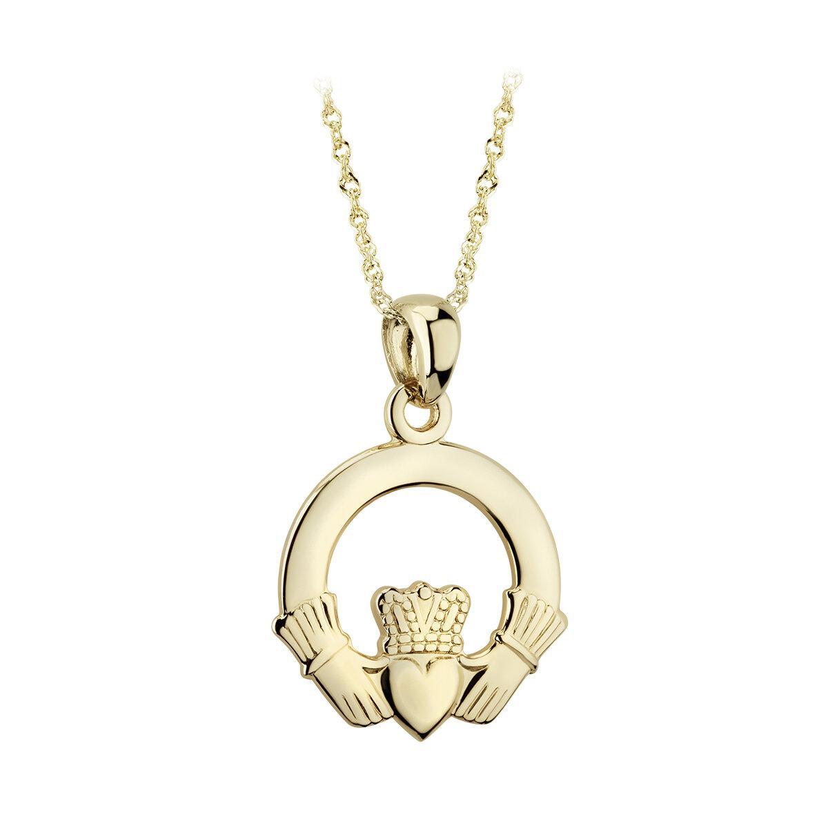 14K Gold Claddagh Necklace - A Little Irish Too