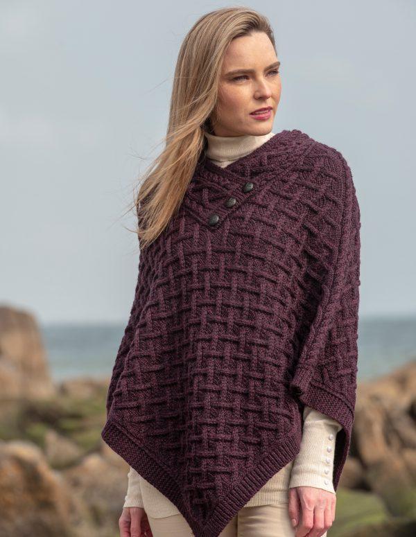 Nua Wool Knit Poncho - A Little Irish Too