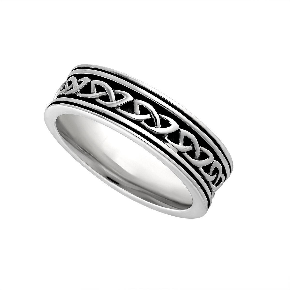 S/S Ladies Oxidized Celtic Knot Band - A Little Irish Too