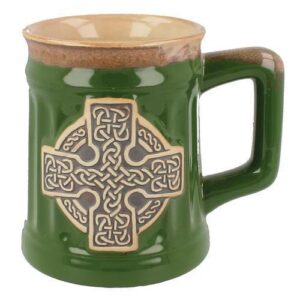 Pottery Mug- Celtic cross