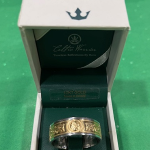 Celtic Warrior Band in 10K Gold Wide Width Size 14