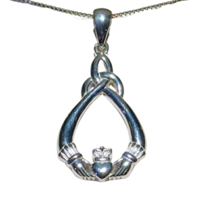 Sterling Silver Claddagh/Trinity Tear Drop Pendant