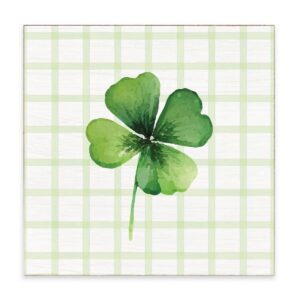 Shamrock Gingham Block Sign
